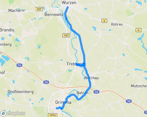 Von Grimma nach Wurzen - die Schlösserroute am Mulderadweg